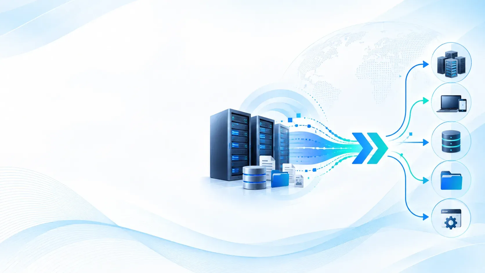 Servers and databases being migrated to cloud, data, device and application targets